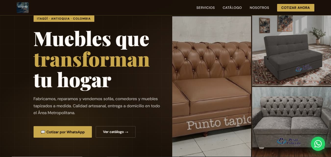 Diseño web profesional tapicería muebles a medida ejemplo portfolio Ivan Correa diseño web Castellón